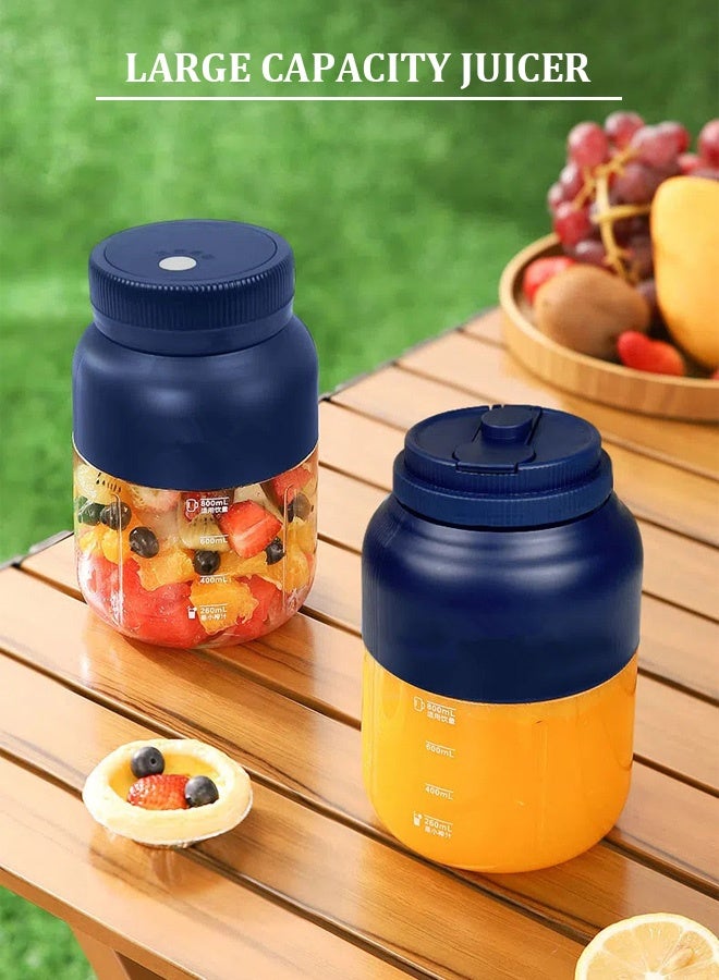 1300ml Enlarged Portable Electric Juicer Cup Smoothie Cup BPA-free USB Rechargeable Stainless Steel Blades Portable Blender Essential for summer