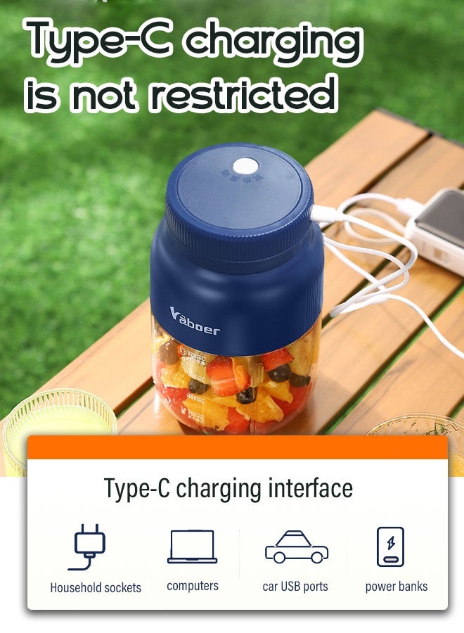 Enlarged Portable Blender Cup - 38 Stainless Steel Blades USB Rechargeable Blender Juicer Juice Cup - Home Size Juice Cup for Camping, Travel & Home - Image 2