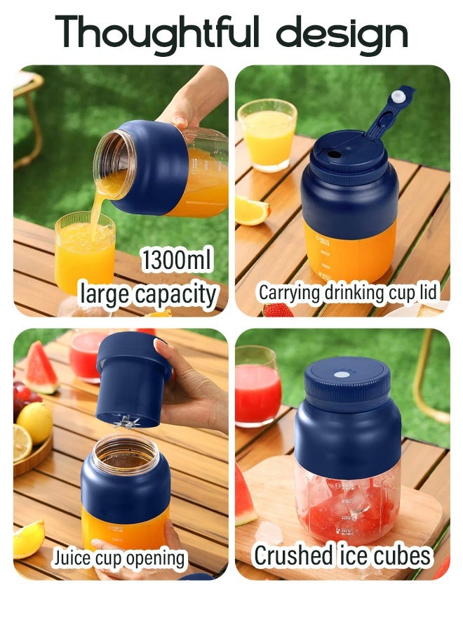 Enlarged Portable Blender Cup - 38 Stainless Steel Blades USB Rechargeable Blender Juicer Juice Cup - Home Size Juice Cup for Camping, Travel & Home - Image 5