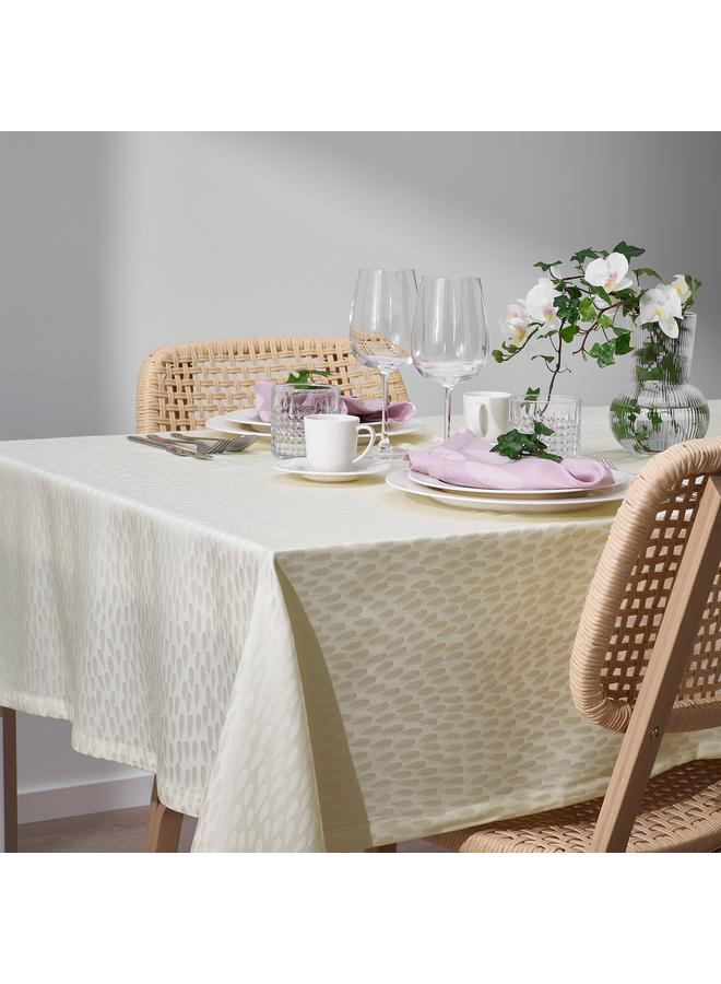 زبون مفرش طاولة منقوش باللون الأبيض، 145×240 سم - Image 2