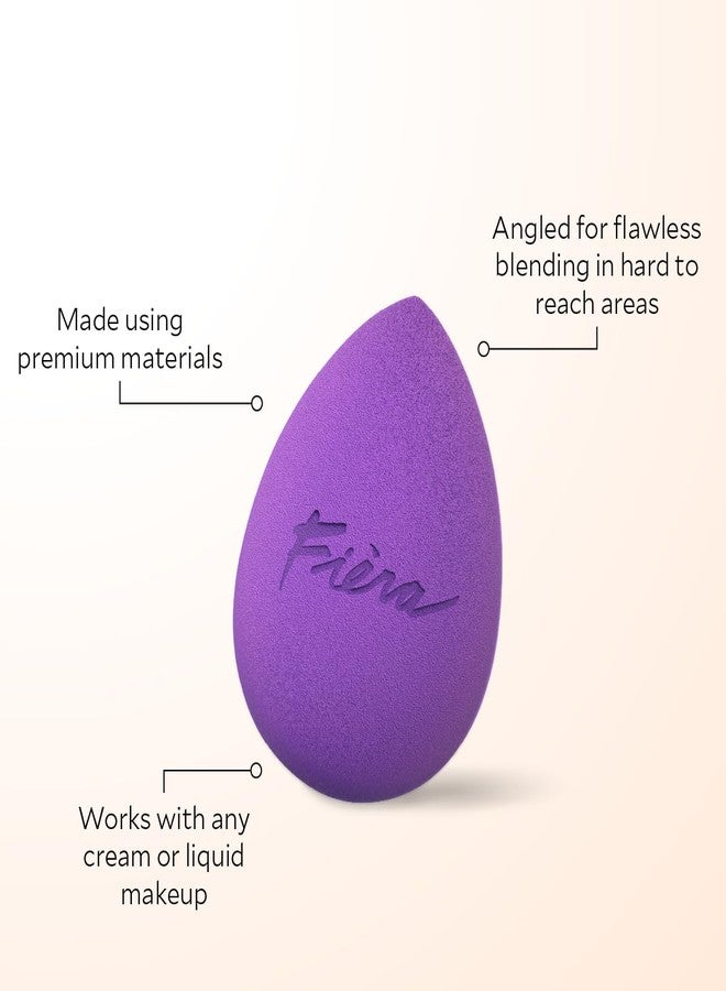 FIÈRA Fiera Angled Makeup Sponge for Foundation & Concealer – Professional-Grade Beauty Blender for Cream & Liquid Makeup – Easy-Grip, Streak-Free, Soft & Durable Makeup Applicator - Image 3