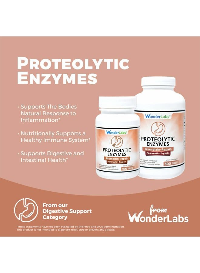 Wonder Laboratories Proteolytic Enzymes | Bromelain Papain Pancreatin Trypsin 550 mg Total with Standardized Amylase, Lipase, and Protease, 300 Tablets - Image 5