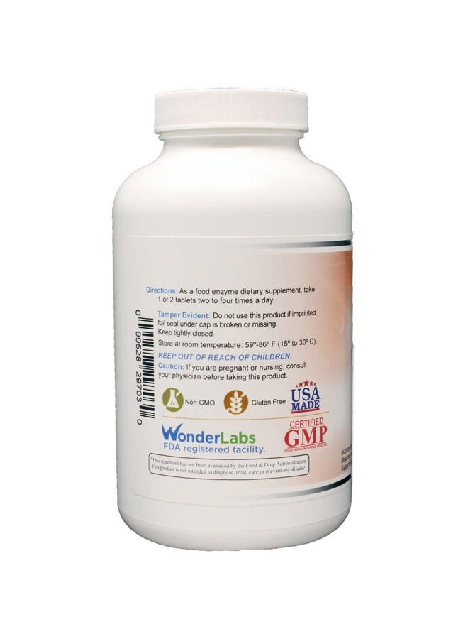 Wonder Laboratories Proteolytic Enzymes | Bromelain Papain Pancreatin Trypsin 550 mg Total with Standardized Amylase, Lipase, and Protease, 300 Tablets - Image 3
