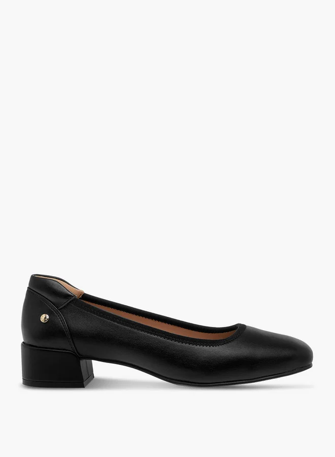 Paprika Women's Solid Slip-On Pumps with Block Heels