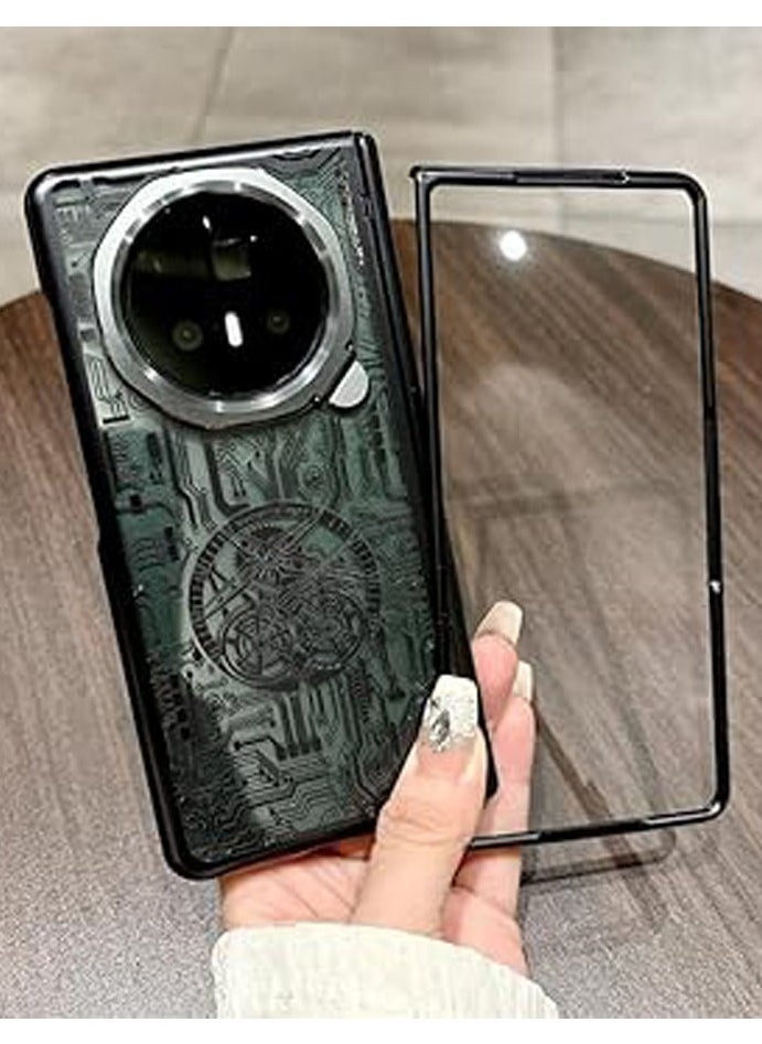 general حافظة لهاتف Honor Magic V3 (2024)، حافظة هاتف بنسيج ميكانيكي غير لامع مع واقي شاشة أمامي وحماية للعدسة، غلاف خلفي رفيع للغاية ومضاد للصدمات - Image 2