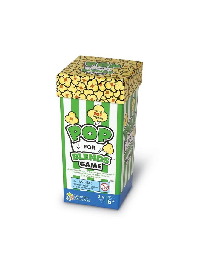 Learning Resources Pop for Blends Game,Phonics Game, 2-4 Players, 92 Cards, Ages 6+