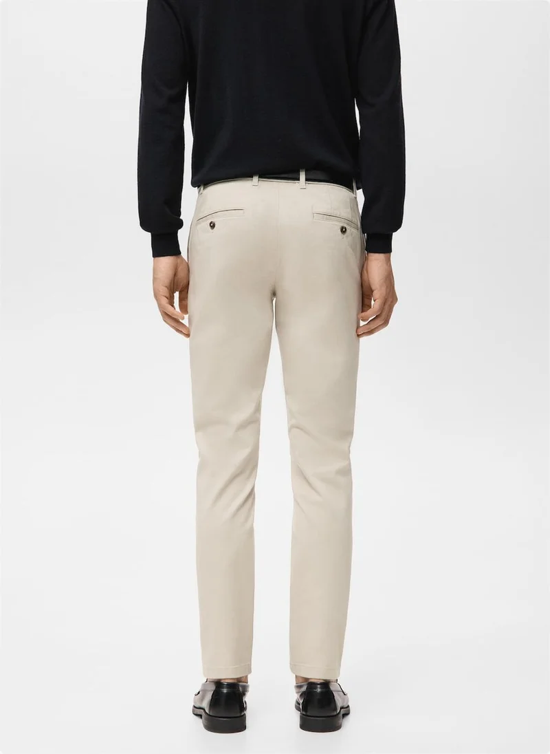 Mango Man Barna slim-fit twill chino trousers
