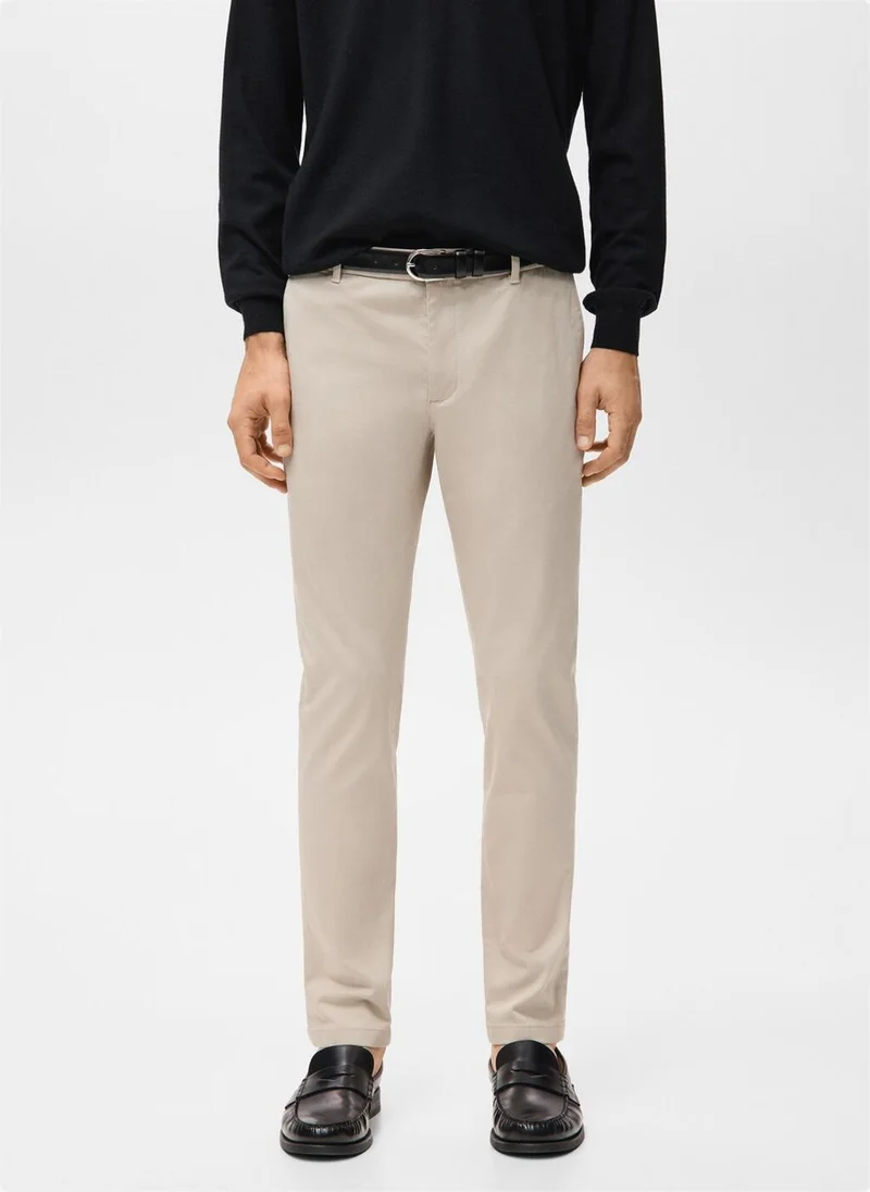 Barna slim-fit twill chino trousers