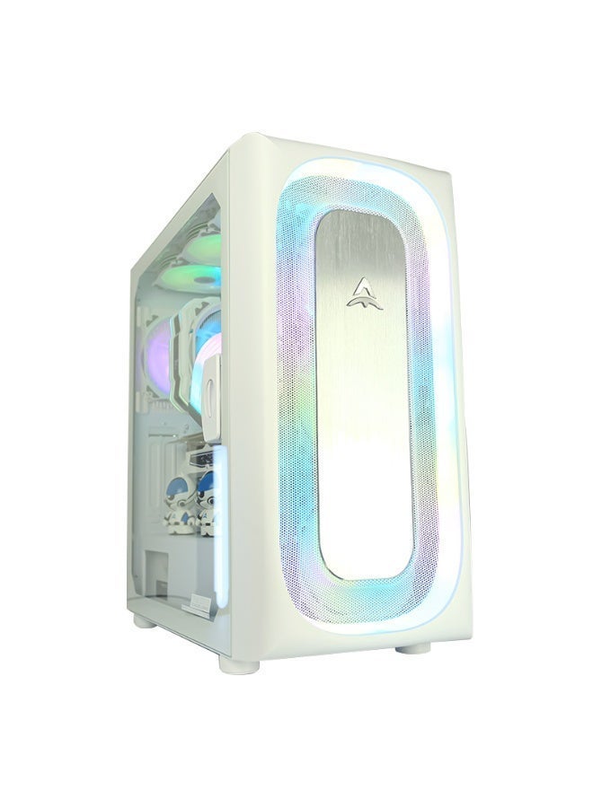 ALSEYE AI PRO ATX Mid-Tower Gaming PC Case with Tempered Glass Side Panel, ARGB Halo Front Panel & Type-C Front I/O - Image 2