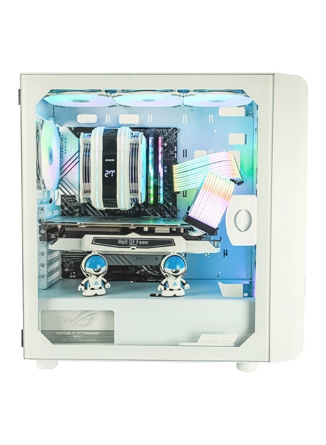 ALSEYE AI PRO ATX Mid-Tower Gaming PC Case with Tempered Glass Side Panel, ARGB Halo Front Panel & Type-C Front I/O - Image 5