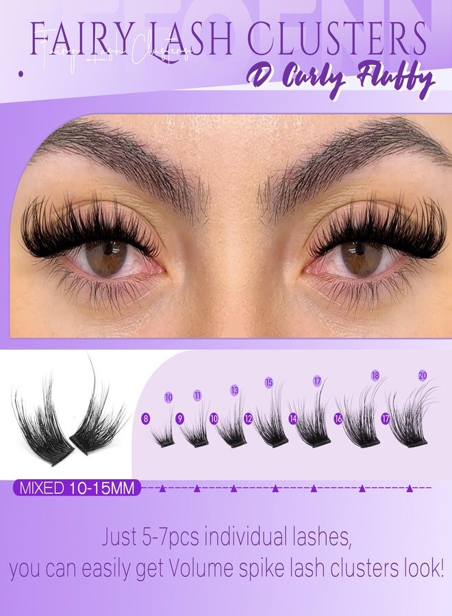 Eefofnn Full Lash Clusters Natural Cluster Eyelash Extensions D Curly Volume Individual Lashes Mink Eyelash Clusters Manga Cat Eye Lashes Clusters DIY Lash Extension Wispy Fairy Lash Clusters - Image 5