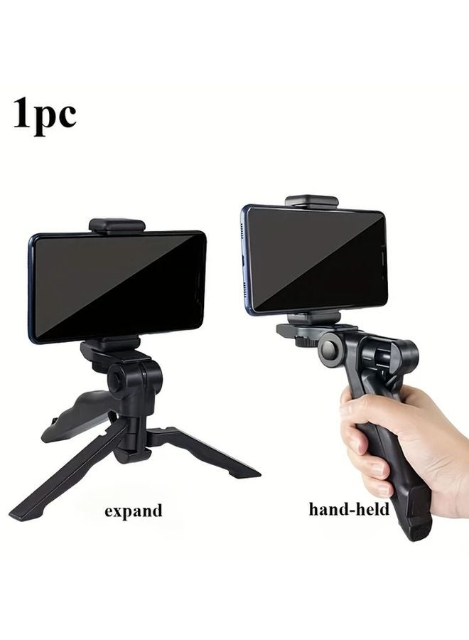 حامل ثلاثي للهواتف الذكية أسود دوّار 360 درجة مع مقابض قابلة للتعديل للتصوير الثابت والبث المباشر - Image 1