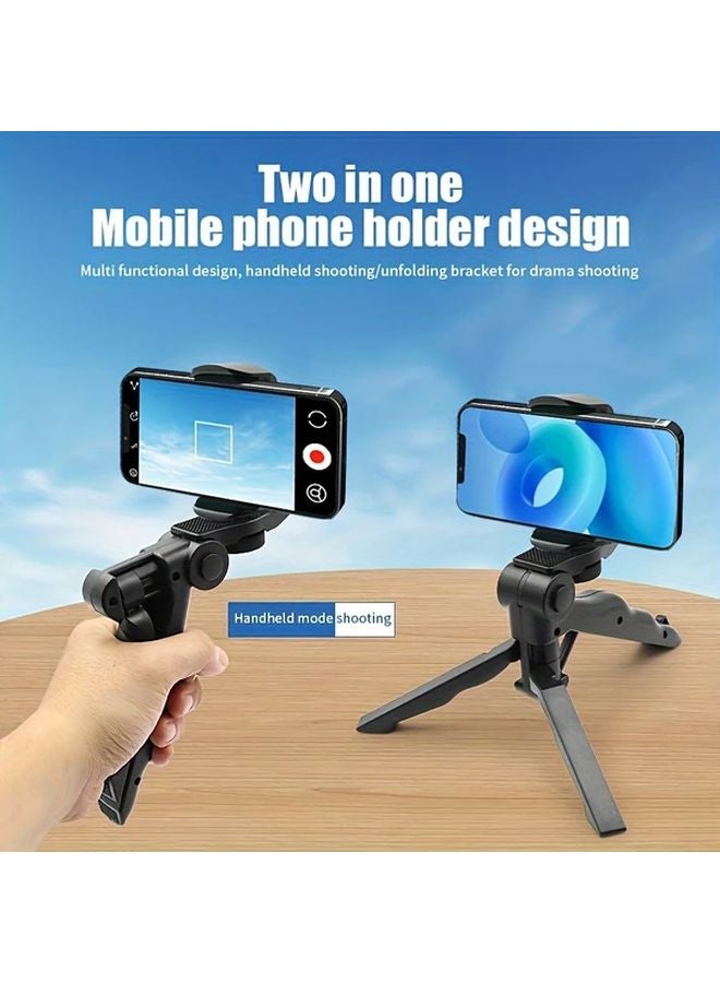 حامل ثلاثي للهواتف الذكية أسود دوّار 360 درجة مع مقابض قابلة للتعديل للتصوير الثابت والبث المباشر - Image 3