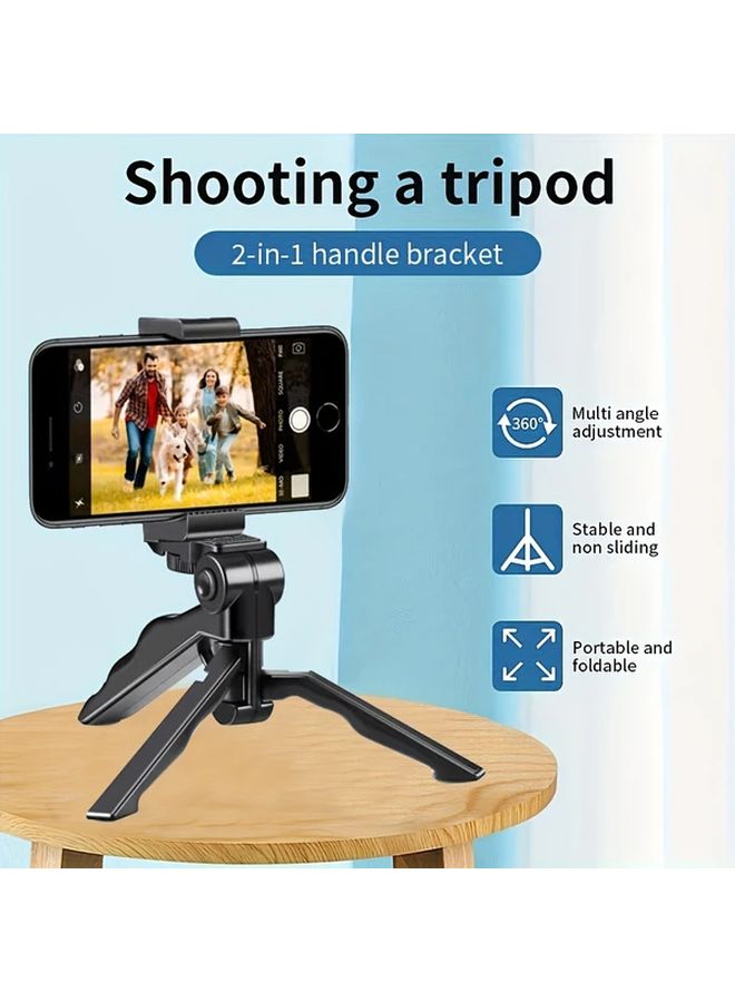 حامل ثلاثي للهواتف الذكية أسود دوّار 360 درجة مع مقابض قابلة للتعديل للتصوير الثابت والبث المباشر - Image 5