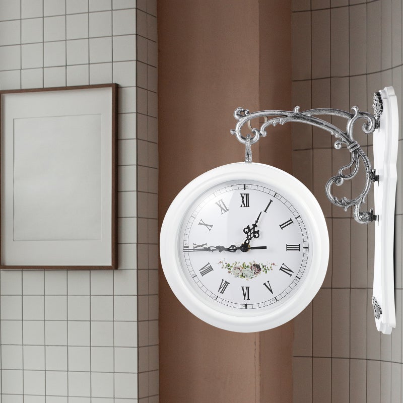 Double Sided Wall Clock Double Sided Hanging Clock Double Sided Rotation Clock - Image 1