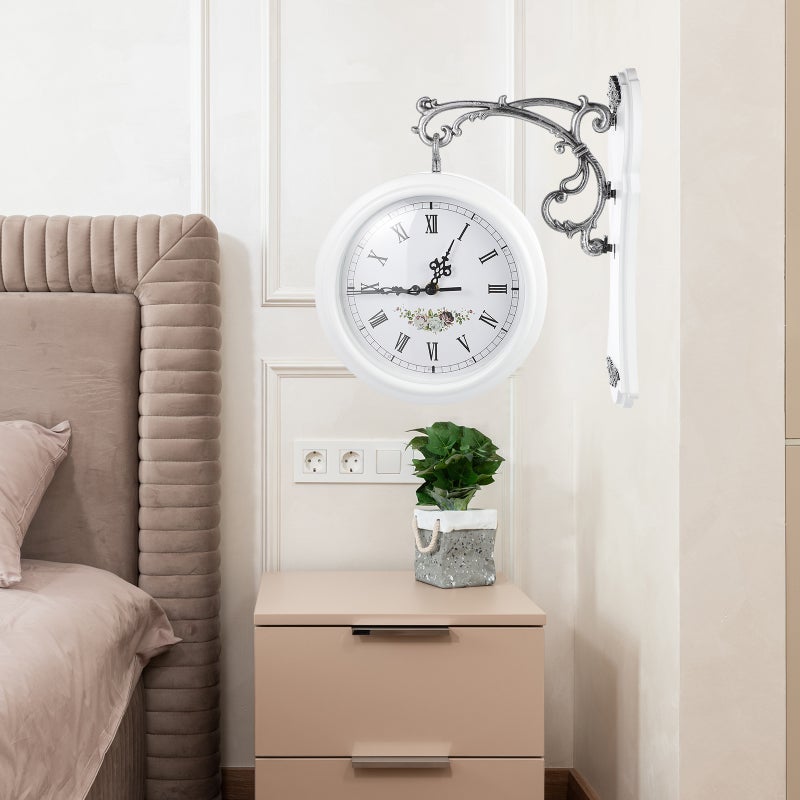 Double Sided Wall Clock Double Sided Hanging Clock Double Sided Rotation Clock - Image 2