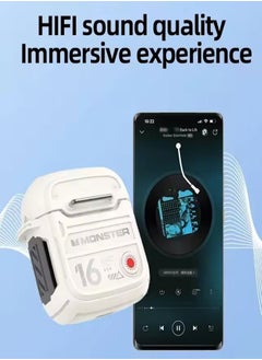 Monster Suitable For Professional Gamers Wireless Headset, 13 mm Drivers, Active Noise Cancellation, Compatible With Devices With Bluetooth Function Mobile Phones, Tablets, Computers, Etc- (Beige)  - Image 3
