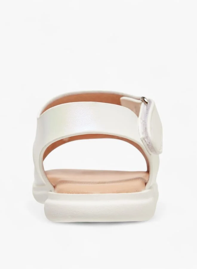 Flora Bella By Shoexpress Girls Embellished Strap Sandals With Hook And Loop Closure