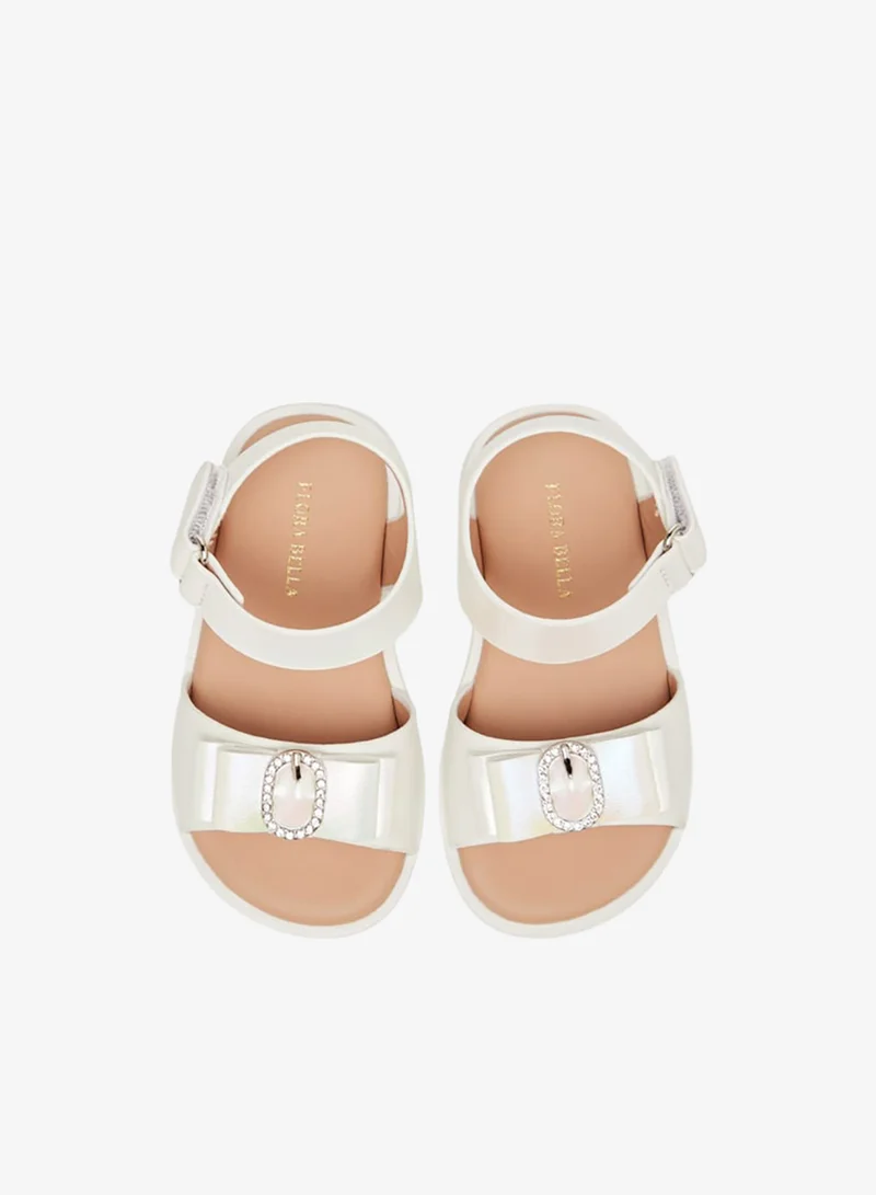 Flora Bella By Shoexpress Girls Embellished Strap Sandals With Hook And Loop Closure