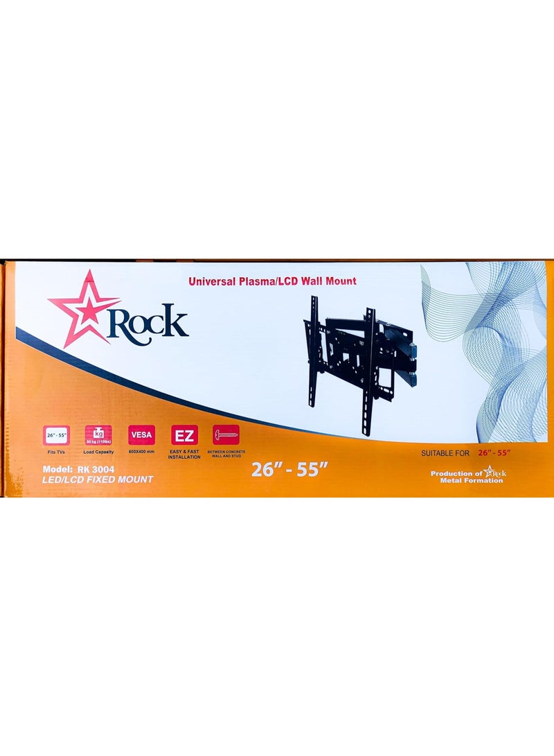 روك حامل جداري متنقل للتلفزيون من روك RK3004 لشاشات من 26 إلى 55 بوصة - أسود - Image 4