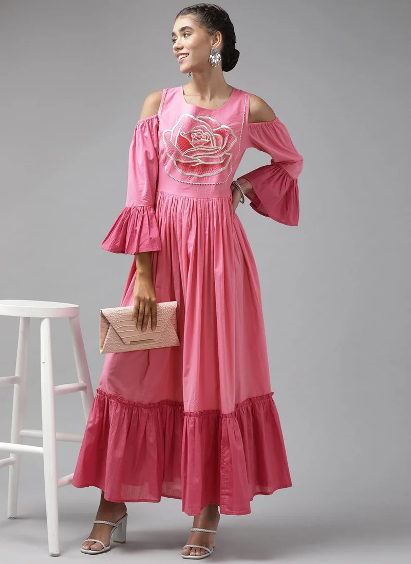 زيري سوق Pink Ethnic Maxi Dress