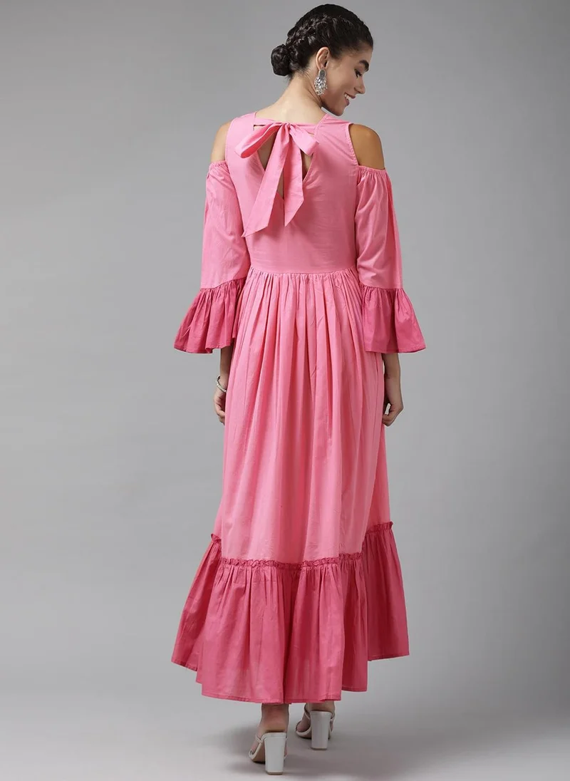 ZERESOUQ Pink Ethnic Maxi Dress
