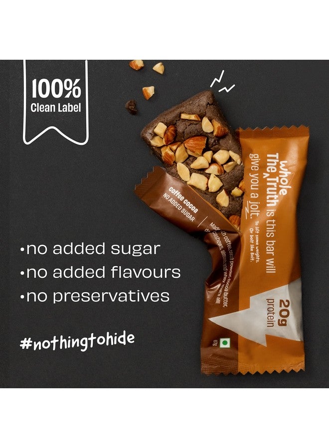 The Whole Truth High Protein Coffee Cocoa 20G Protein Bar Pack Of 5 X 67G Each No Added Sugar No Preservatives No Artificial Flavours All Natural - Image 2