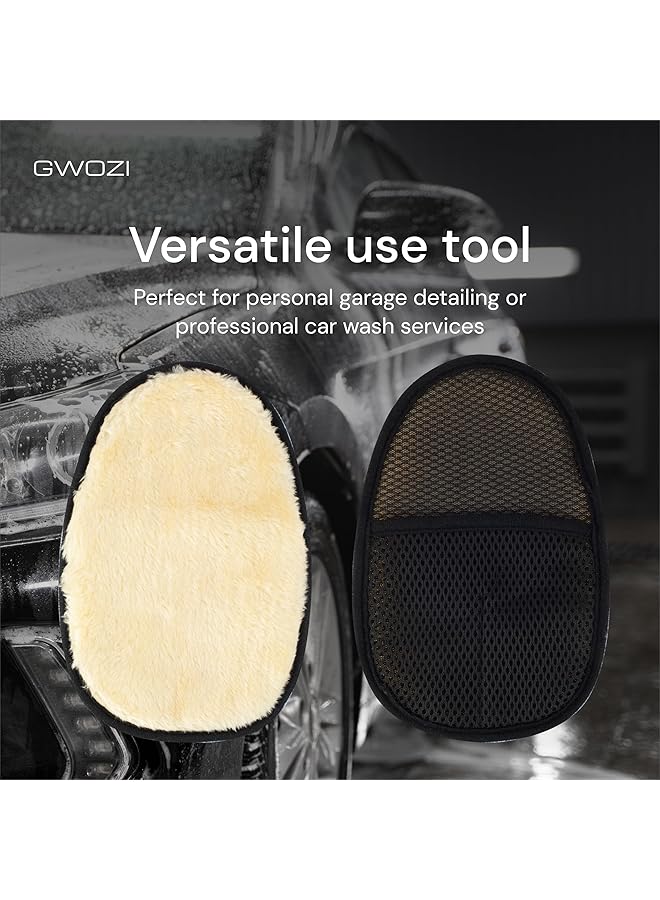 KASTWAVE Car Wash Mitt Microfiber, Car Wash Mitt Scratch Free, Soft High Density Automotive Washing Mat, For Car Washing And Detailing (2 Pcs, Black/Single Sided) - Image 3