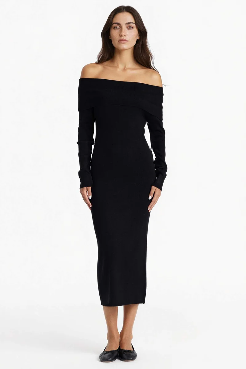 DeFacto Slim Fit Strapless Knitwear Dress