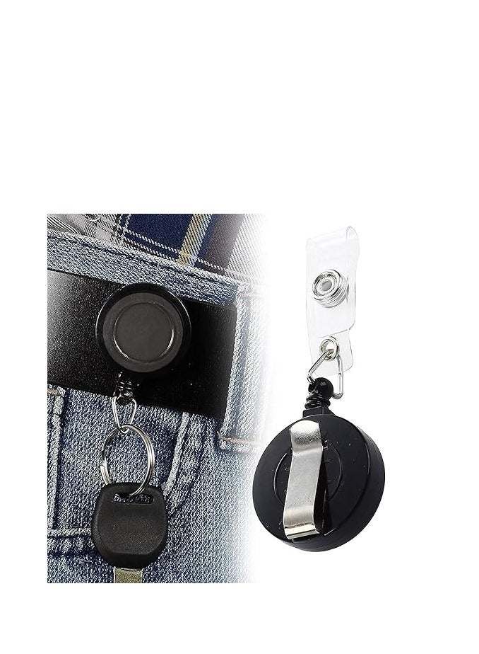 Terabyte ID Card Holder With Clip Black with plastik clear  Transparent and Clear Plastic for PVC ID Card Badge Holde 1 pcs - Image 4