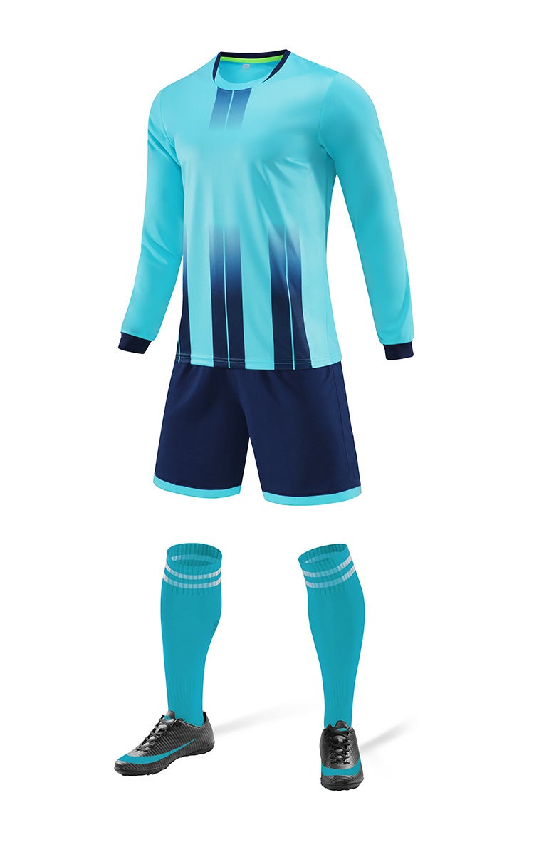 Generic Kids Long Sleeve Soccer Jersey Set Light Blue