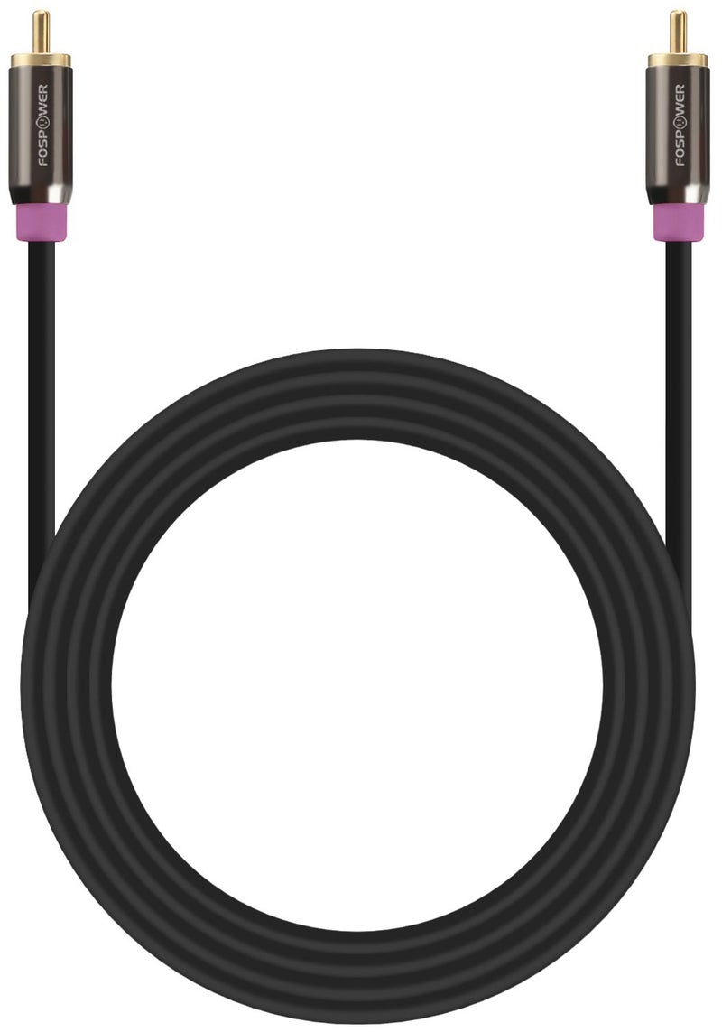 FosPower Subwoofer Cable (15 FT) RCA to RCA Audio Stereo Cable, Male to Male - Dual Shielded Cord | 24K Gold Plated Connector | Corrosion Resistant | Clean Sounding Signal - Image 4
