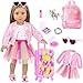 BDDOLL American 18 Inch Doll Clothes and Accessories with Travel Suitcase and Makeup fit 18 Inch Doll Includes Suitcase Backpack Sunglasses Lipstick Eyeshadow Palette Bracelet Hair Blusher - Image 2