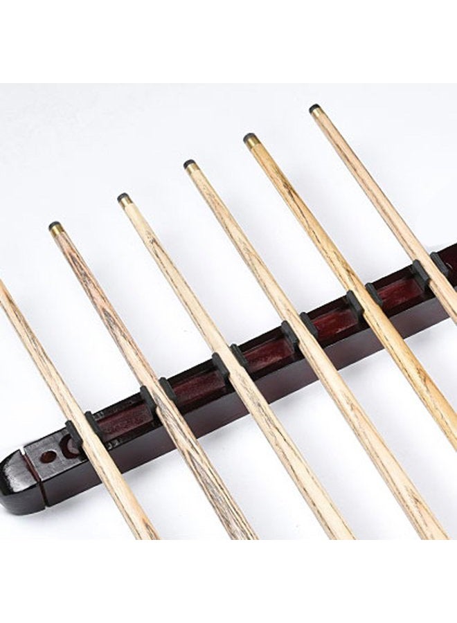 MOOCY 2-Piece Billiard Pool Wall Mount Holds 6 Cue Sticks Solid Natural Wood Rack - Image 3