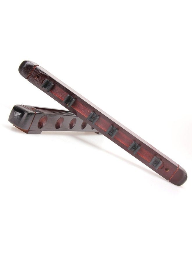 MOOCY 2-Piece Billiard Pool Wall Mount Holds 6 Cue Sticks Solid Natural Wood Rack - Image 5