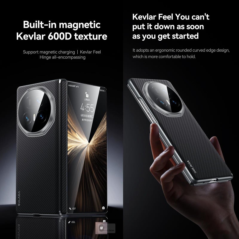 سولادا جراب هاتف For Honor Magic V5 600D Kevlar Texture Pc مقاوم للصدمات (أرجواني) - Image 2