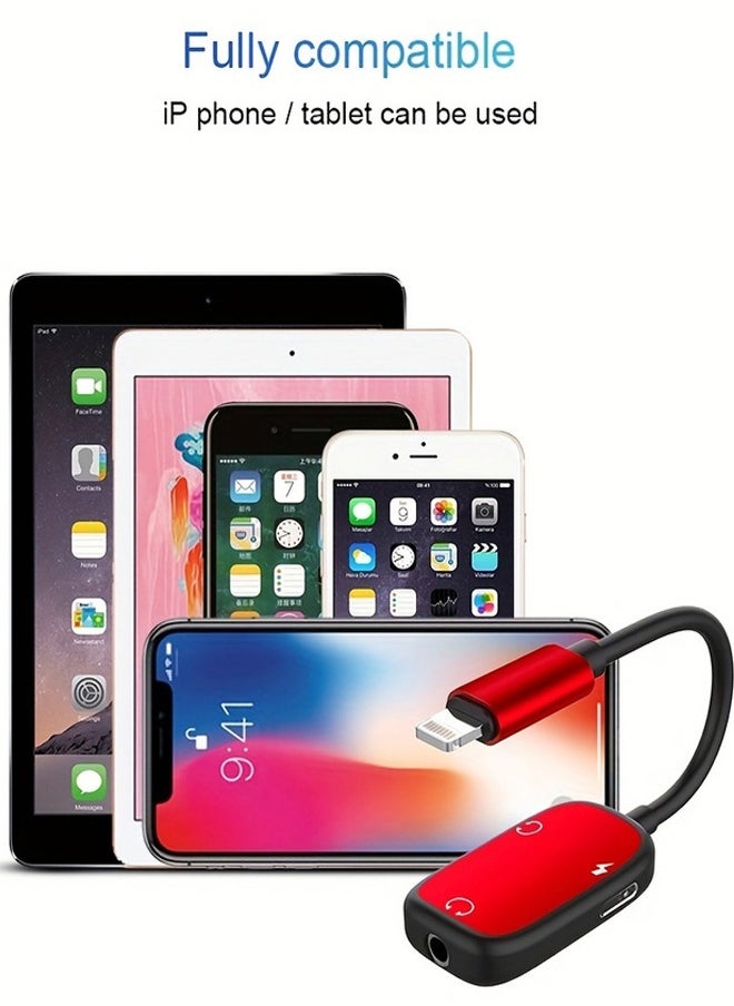Generic - 2 in1 lightning to 3.5mm headphone jack audio converter adapter DAC digital chip suitable for iPhone Audio conversion while charging - Image 1