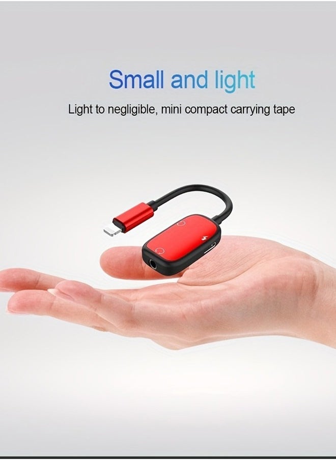 Generic - 2 in1 lightning to 3.5mm headphone jack audio converter adapter DAC digital chip suitable for iPhone Audio conversion while charging - Image 1