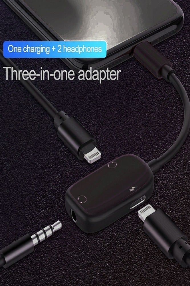 2 in1 lightning to 3.5mm headphone jack audio converter adapter ,Digital chip suitable for iPhone Audio conversion while charging - Image 1