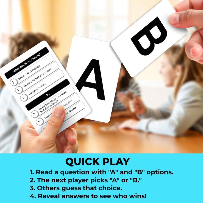QUOKKA Board Game for 8-12 Year Olds - Original Edition - Family Card Game for Kids Ages 5-8 - What Would You Choose | Do Kids Rather? | Pick Your Answer | Get to Know You - Fun Game Night for Kids - Image 3