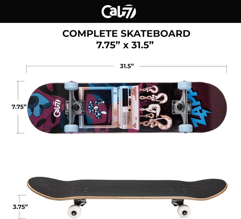 Cal 7 Complete Standard Skateboard 7.5-8-Inch Deck - Image 2