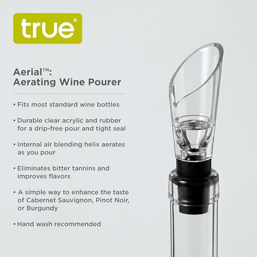 True Aerial Wine Aerator Pourer Spout - Aerating Pourers for Wine Bottles, Clear - Image 2