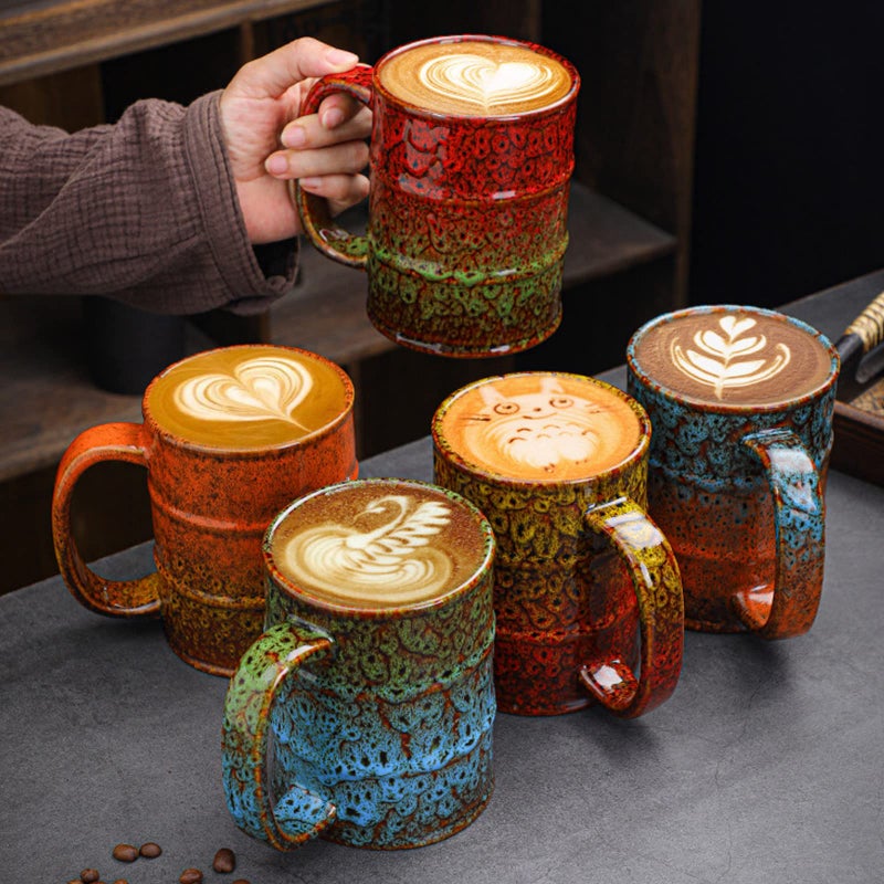 LGQ Blue and Brown 20 oz Ceramic Coffee Mugs - Large, Dishwasher and Microwave Safe, Perfect for Office and Home - Image 5
