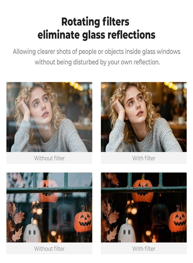 K&F CONCEPT 67mm Press-on CPL Phone Lens Filter Kit, Polarizing Filter Compatible with iPhone 17/16/15/14/13/12 Standard, 16/15/14/13/12 Pro/Pro Max, 67mm Threaded Filters - Image 2