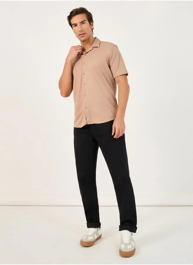 Styli Textured Relaxed Fit Short Sleeve Shirt