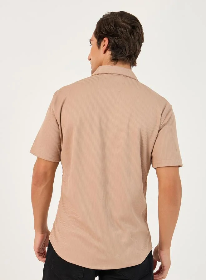 Styli Textured Relaxed Fit Short Sleeve Shirt