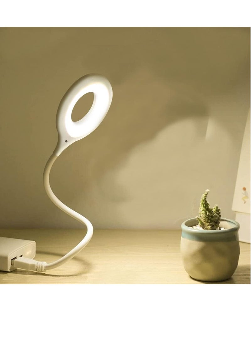 ماركة غير محددة مصباح USB مع 3 الوان اضاءة LED قابلة للتعتيم | قابل للتعديل 360 درجة | تحكم في السطوع الاضواء ة الكتب والعمل المكتبي ومصباح ليلي | أبيض  - Image 1