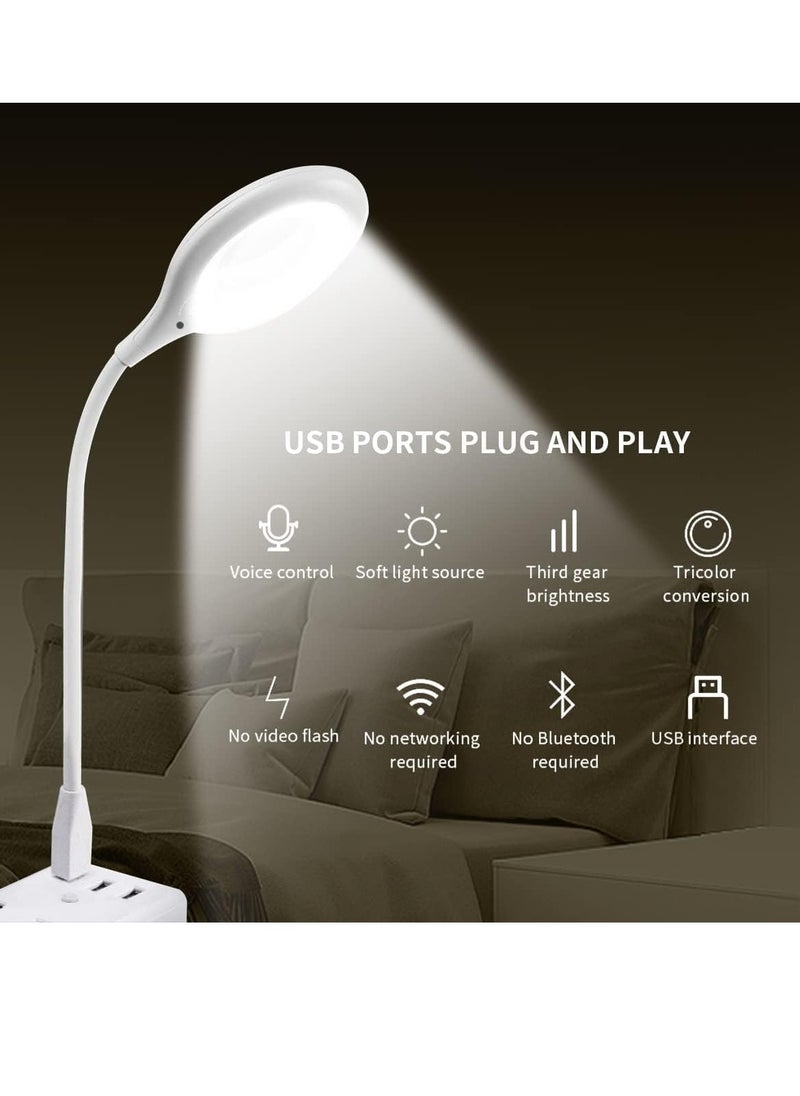 ماركة غير محددة مصباح USB مع 3 الوان اضاءة LED قابلة للتعتيم | قابل للتعديل 360 درجة | تحكم في السطوع الاضواء ة الكتب والعمل المكتبي ومصباح ليلي | أبيض  - Image 2