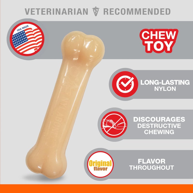 Nylabone Original Bone Power Chew Toy for Dogs, Durable & Tough Dog Toys for Aggressive Chewers, Original Flavor, Small - Up to 25 Ibs, 1 Count - Image 3