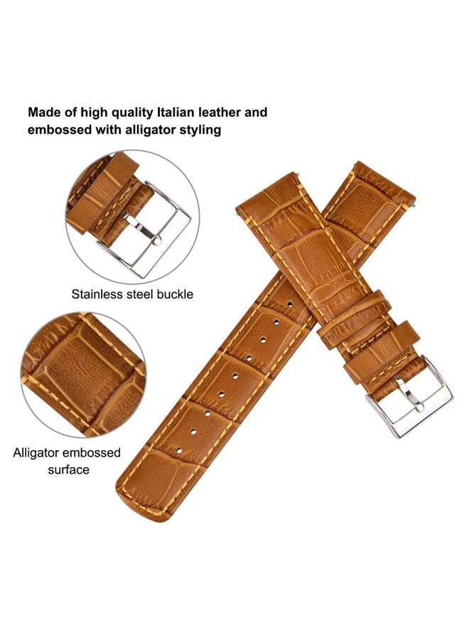 Ritche Christmas Gift Quick Release Leather Watch Bands Genuine Leather Watch Strap for Samsung Galaxy Watch 6 Band Classic 43mm 47mm 40mm 44mm 18mm, 20mm or 22mm for Men and Women, White Elephant - Image 4